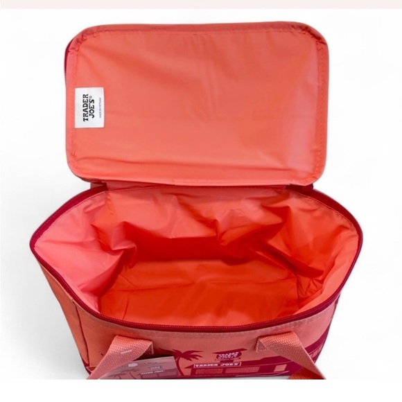 Trader Joe’s Peach Coral Orange Mini Insulated Tote Bag Lunch Box New With Tags - Picture 4 of 7